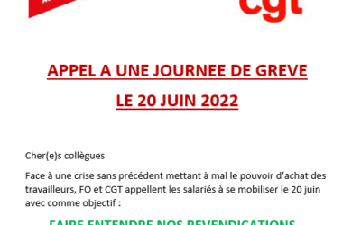 GREVE TREMA : Inflation. 20 juin 2022 à Périgny a partir de 14h